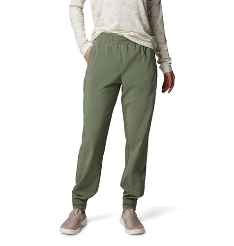 FRONT VIEW OF COLUMBIA WOMENS PFG UNCHARTED™ PULL ON PANT WITH UPF 50 AND MOISTURE WICKING