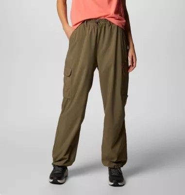 MAIN IMAGE OF COLUMBIA WOMENS SKIEN VALLEY™ CARGO PANT IN STONE GREEN REGULAR XS WITH UPF 50