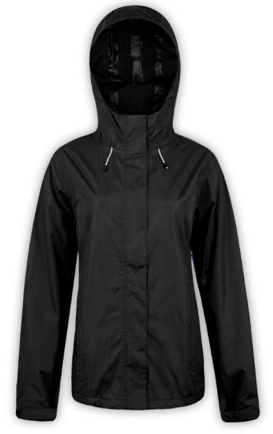 MAIN IMAGE OF BOULDER GEAR WOMENS STRATUS RAIN JACKET IN BLACK XS WITH WATERPROOFING