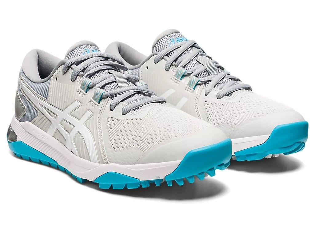 ASICS WOMENS GEL COURSE GLIDE GOLF SHOE 23, Color: GLACIER GREY/AQUARIUM, Size: 6