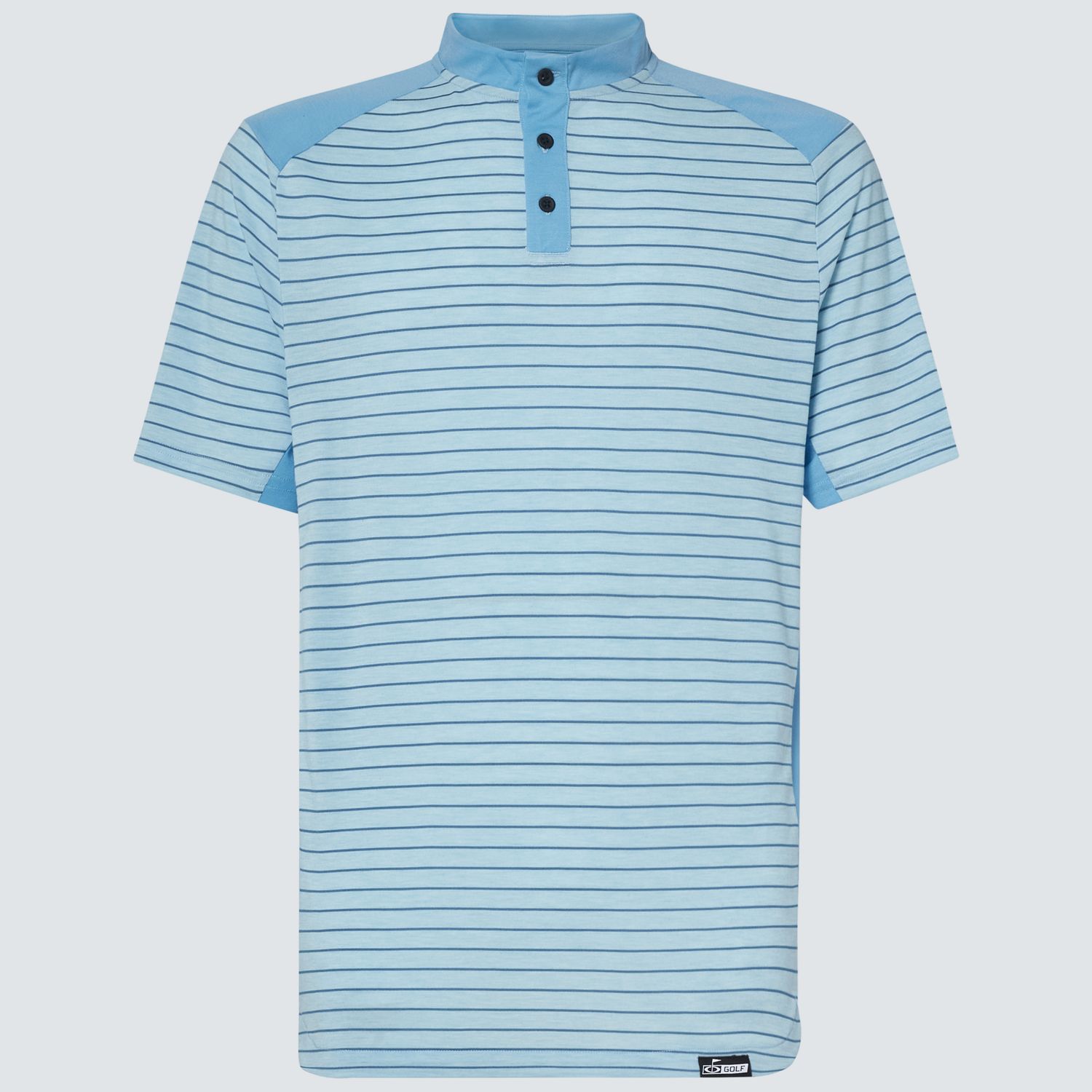 OAKLEY MENS FRINGE STRIPE POLO 24, Color: STONEWASH BLUE, Size: MEDIUM