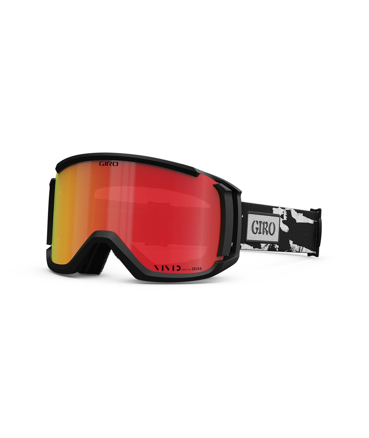 GIRO UNISEX REVOLT GOGGLES 25, Frame Color: BLACK/WHITE STAINED, Lens Color: VIVID EMBER/CLEAR