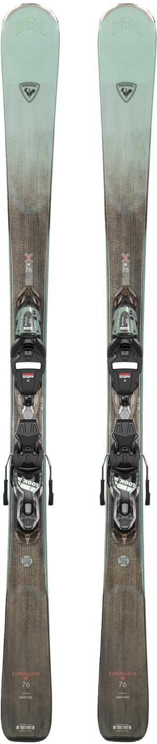 ROSSIGNOL WOMENS EXPERIENCE W 76 W/XP10 GW DOWNHILL SKIS, Color: TEAL/DARK GREEN, Size: 152
