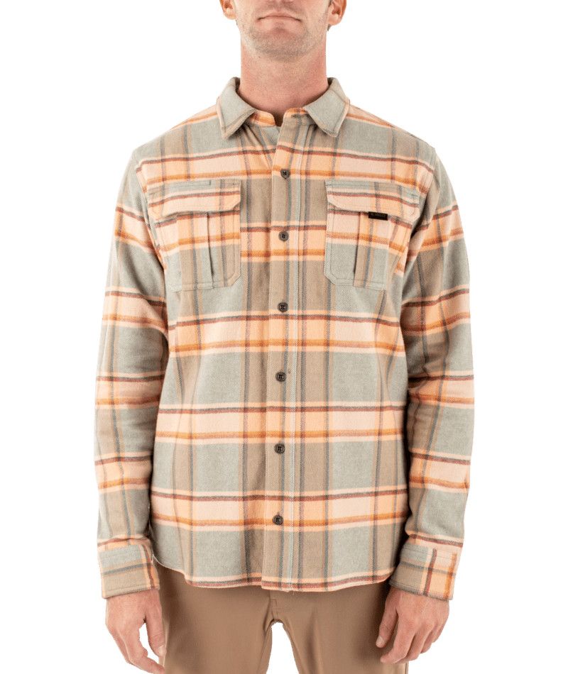 JETTY MENS ARBOR FLANNEL LONG SLEEVE SHIRT 24, Color: MINT, Size: SMALL