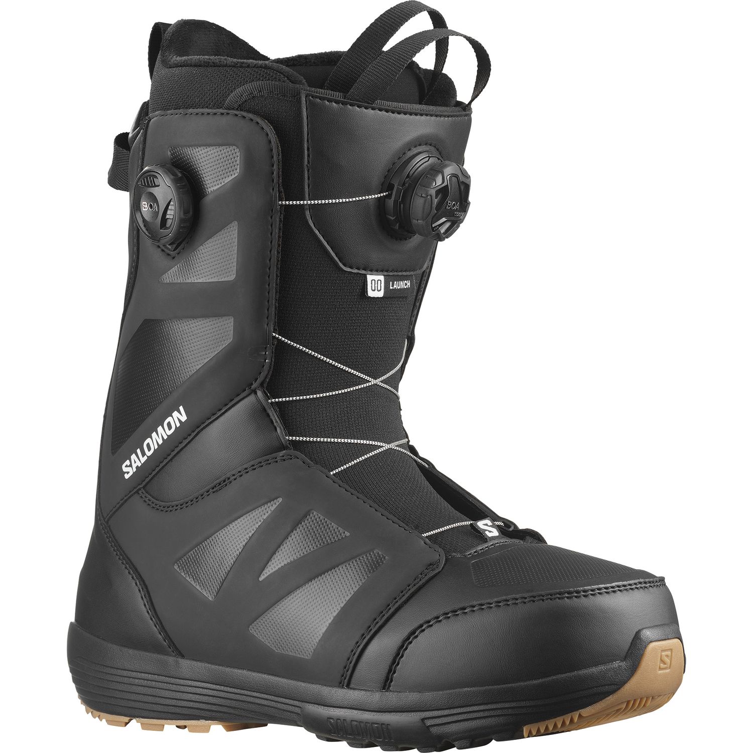 SALOMON MENS LAUNCH BOA SJ SNOWBOARD BOOTS 24, Color: BLACK/WHITE, Size: 8.5