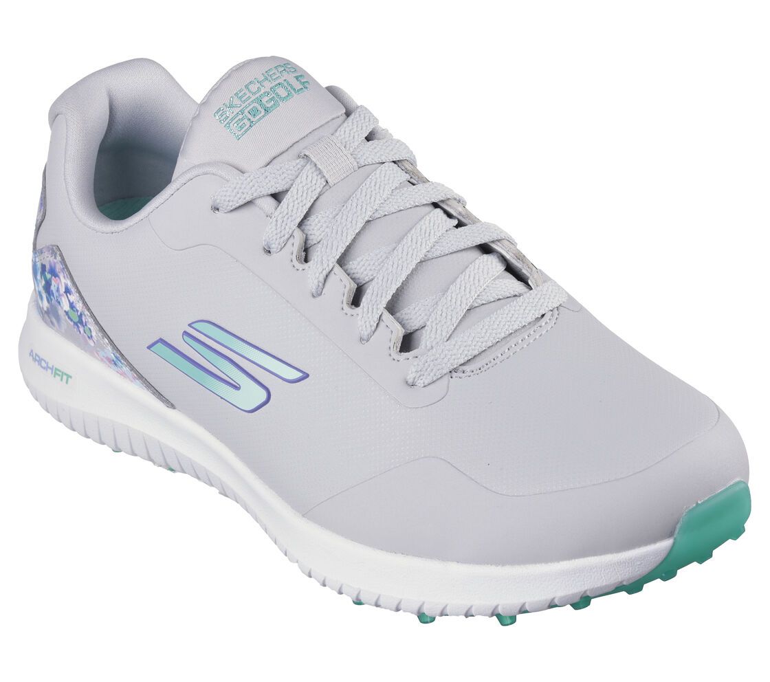 SKECHERS WOMENS GO GOLF MAX 3 SPIKELESS GOLF SHOES 24, Color: GRAY/MULTI, Size: 6