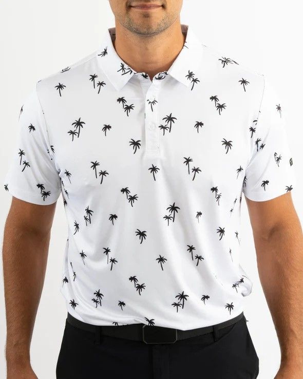 MAIN IMAGE OF YATTA MENS PALM NOIR POLO IN PALM NOIR MEDIUM WITH 4-WAY STRETCH AND MOISTURE WICKING