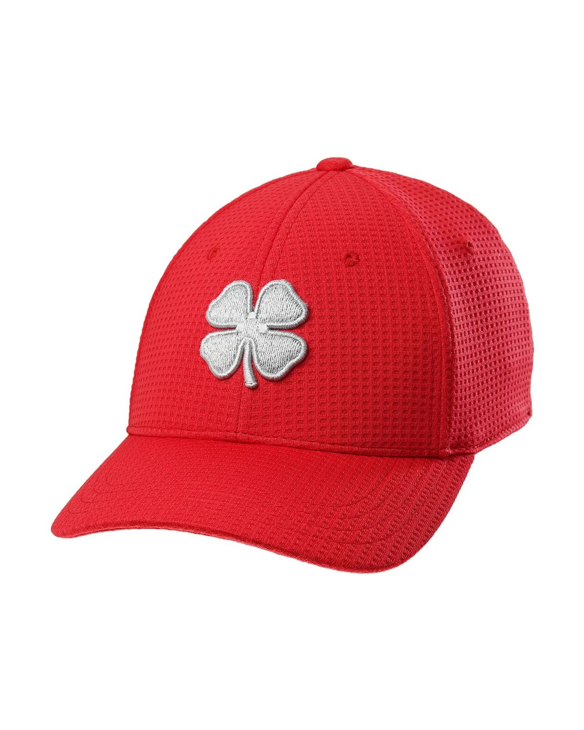 BLACK CLOVER MENS FLEX WAFFLE 13 HAT 23, Color: SILVER CLOVER/RED, Size: L/XL