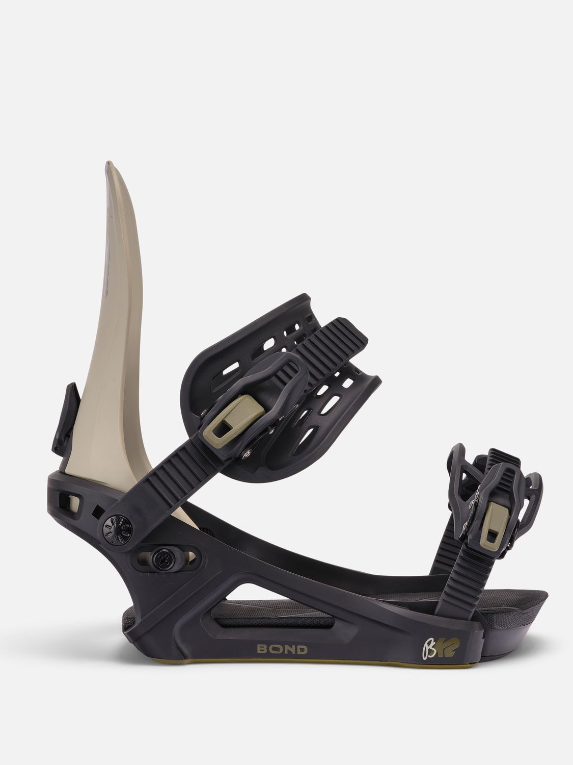 K2 MENS BOND SNOWBOARD BINDING 25, Color: BLACK/CREAM/DARK GREEN, Size: LARGE