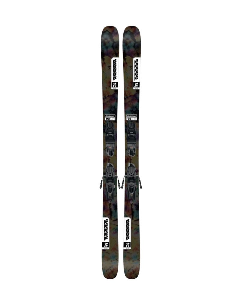 K2 MENS RECKONER 92 W/QUIKCLIK FREE DOWNHILL SKIS 25, Color: DARK MULTI/BLACK, Size: 149