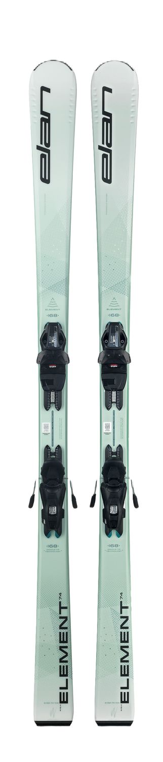 ELAN WOMENS ELEMENT 74 W WHITE LIGHT SHIFT W/ EL9.0 GW DOWNHILL SKIS, Color: TEAL/WHITE, Size: 140