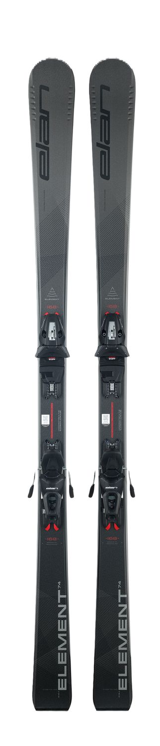 ELAN MENS ELEMENT 74 BLACK LIGHT SHIFT W/ EL10.0 GW DOWNHILL SKIS, Color: BLACK/GREY/RED, Size: 146
