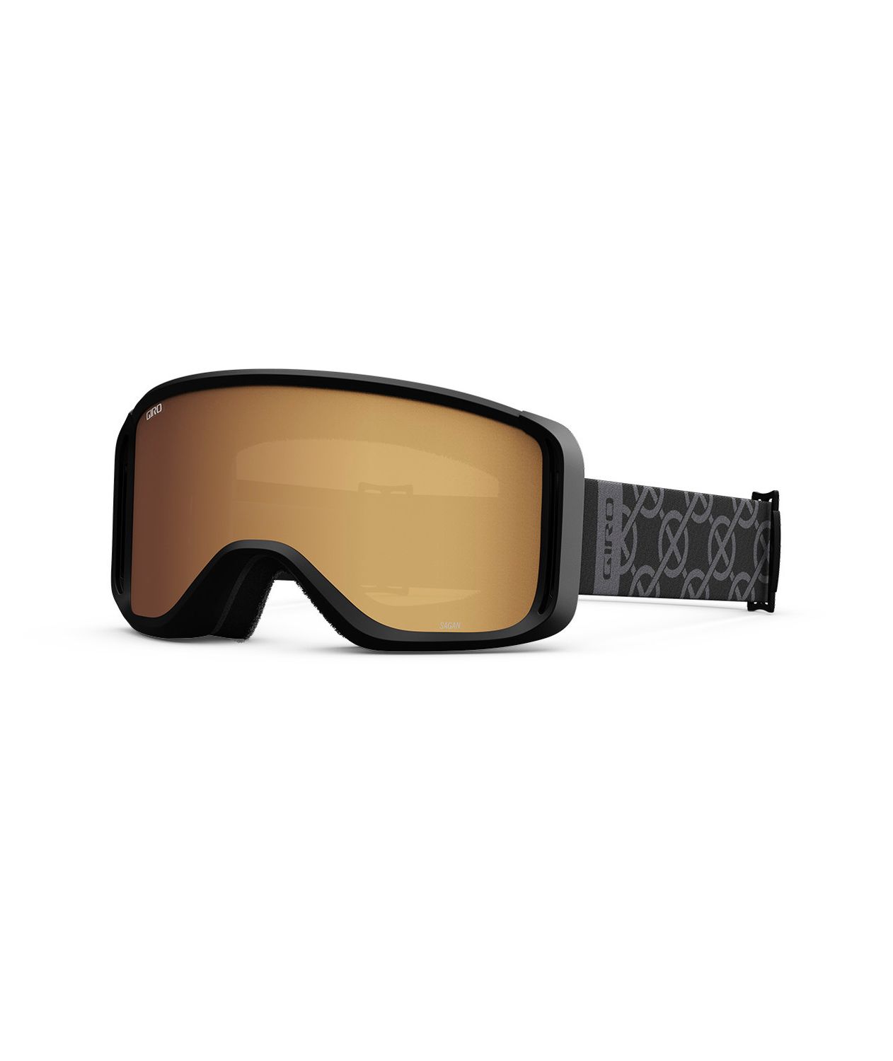 GIRO WOMENS SAGEN GOGGLES 25, Frame Color: BLACK MONOGRAM, Lens Color: AMBER GOLD/YELLOW