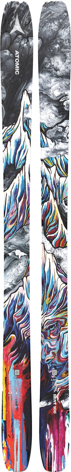 ATOMIC MENS BENT 100 DOWNHILL SKIS 25, Color: BLACK/MULTICOLOR, Size: 172