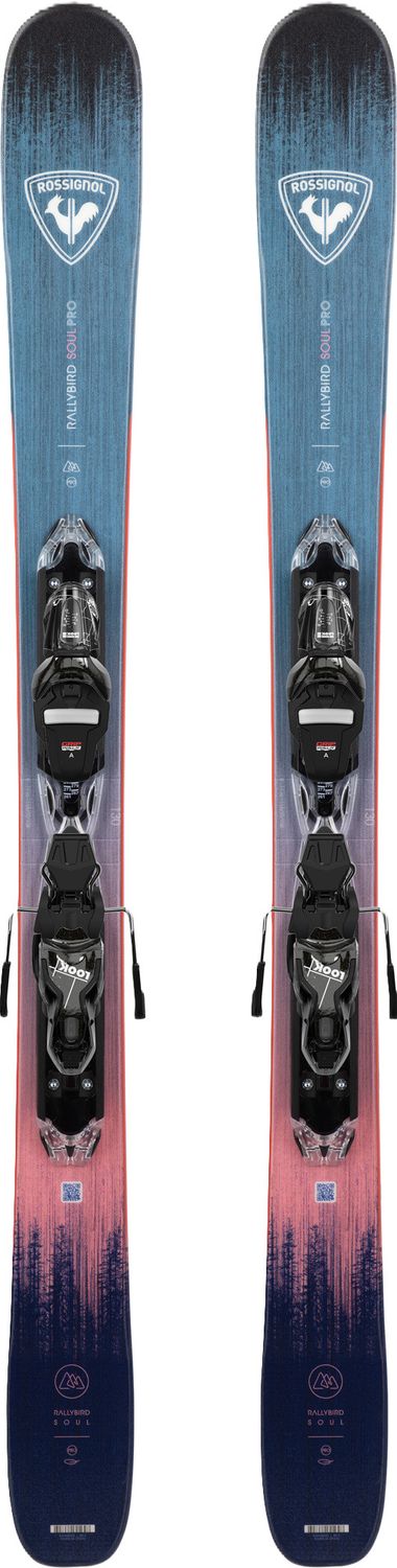 ROSSIGNOL WOMENS RALLYBIRD SOUL PRO W W/XP10 GW DOWNHILL SKIS, Color: DARK BLUE/PINK/BLACK, Size: 140