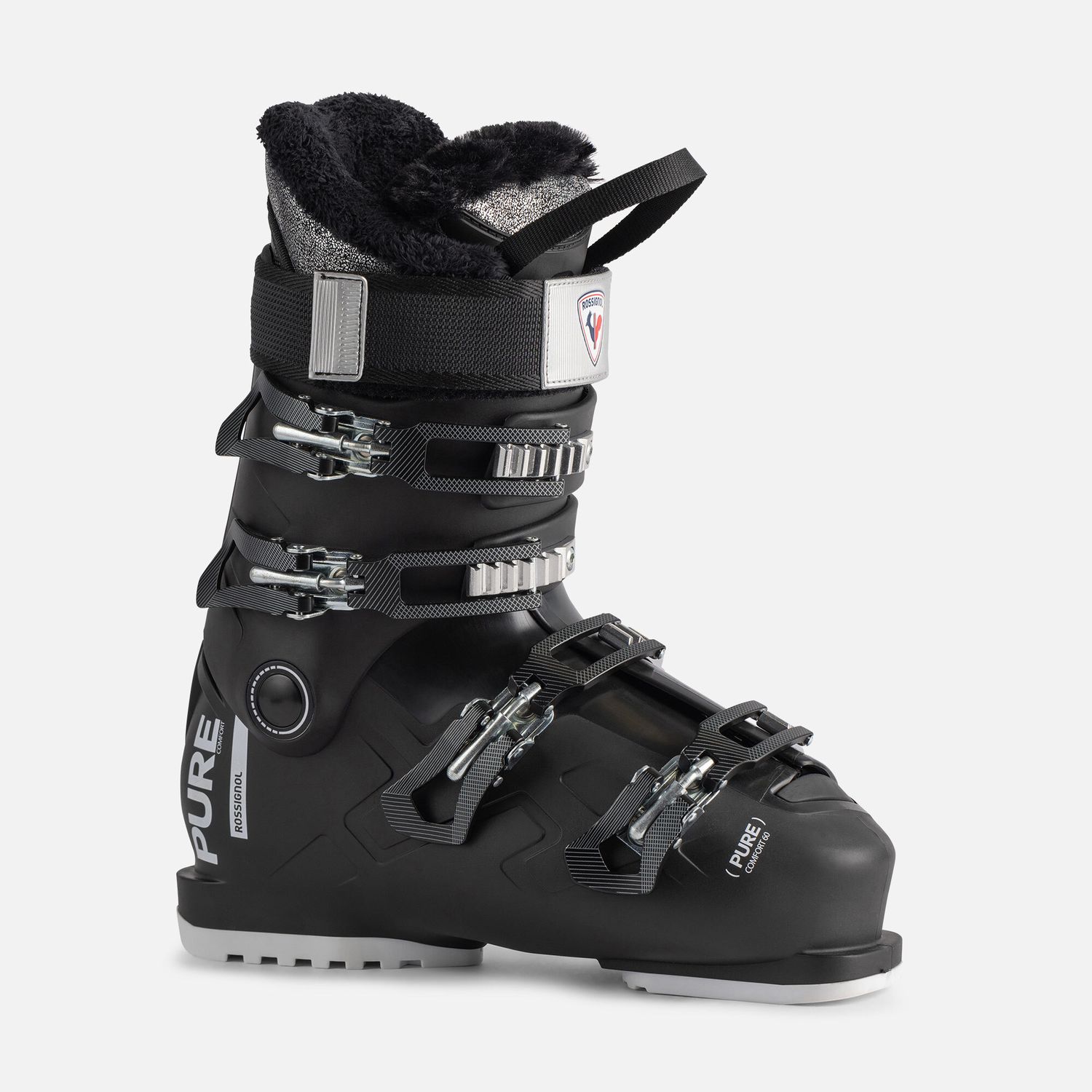 ROSSIGNOL WOMENS PURE COMFORT 60 DOWNHILL SKI BOOT, Color: BLACK, Size: 24.5