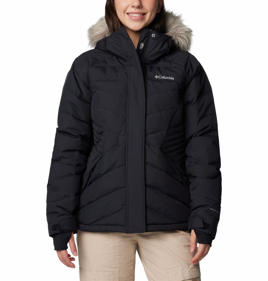 COLUMBIA WOMENS LAY D DOWN IV WINTER JACKET 25, Color: BLACK MATTE, Size: XS
