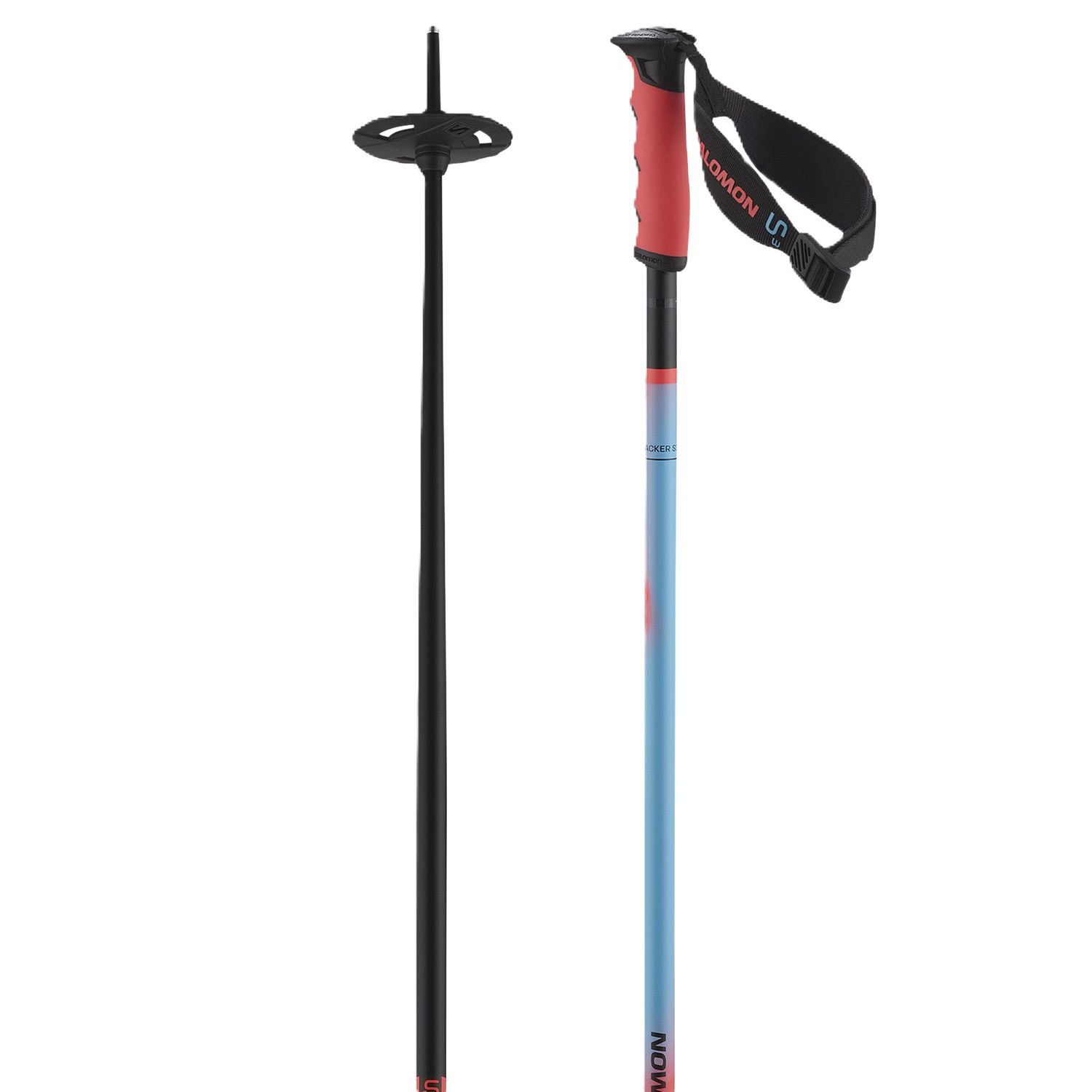 SALOMON UNISEX HACKER S3 DOWNHILL SKI POLE, Color: CORAIL, Size: 110CM