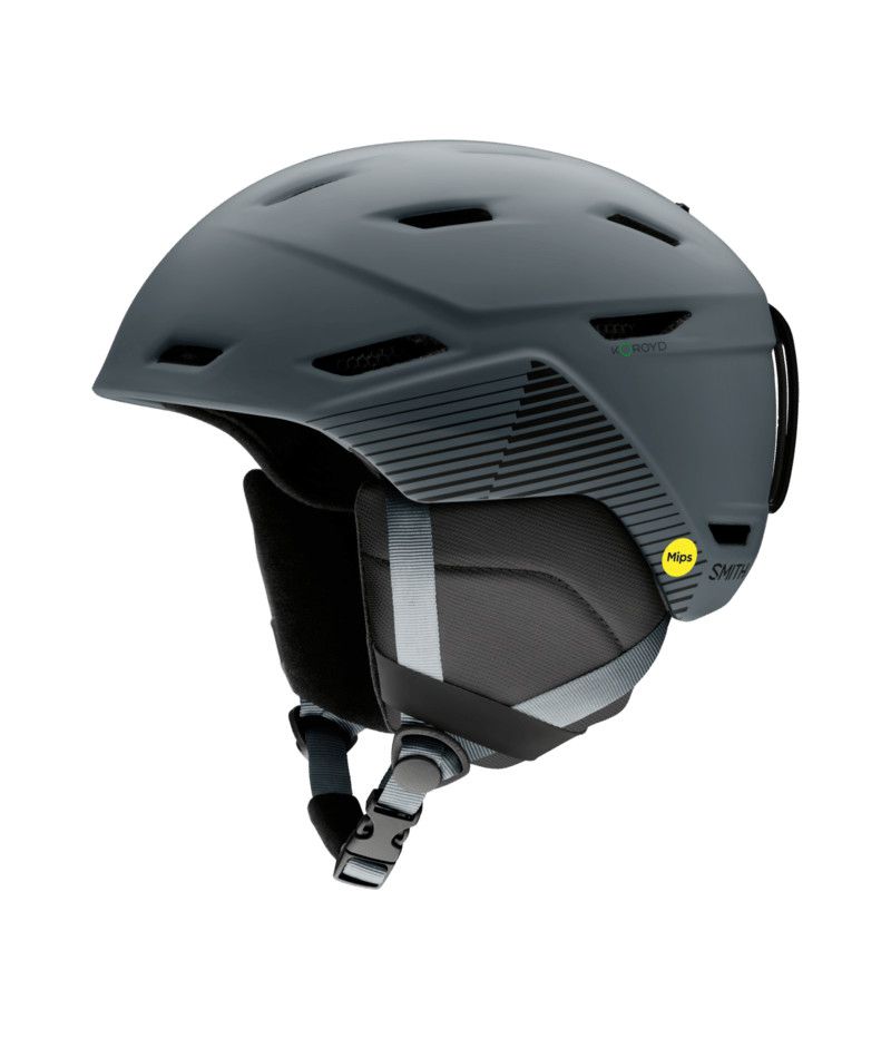 SMITH MENS MISSION MIPS HELMET, Color: MATTE SLATE STRIPES, Size: MEDIUM