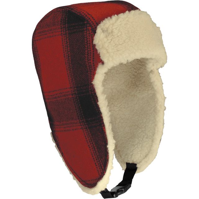 STORMY KROMER UNISEX WOOL AVIATOR WINTER HAT 26, Color: RED/BLACK PLAID, Size: LARGE