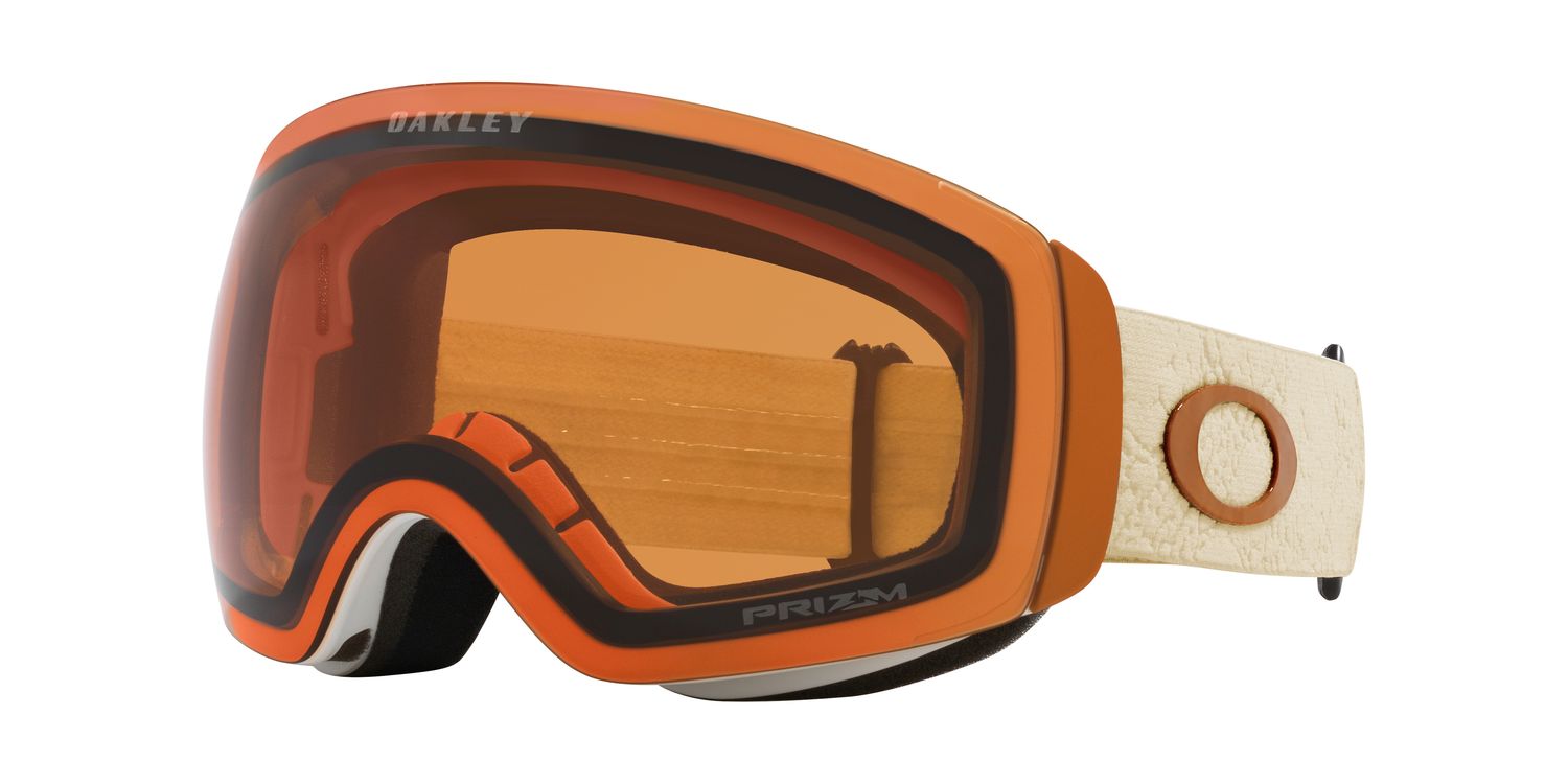 OAKLEY UNISEX FLIGHT DECK M GOGGLES 25, Frame Color: ARCTIC WHITE CELL, Lens Color: PRIZM PERSIMMON