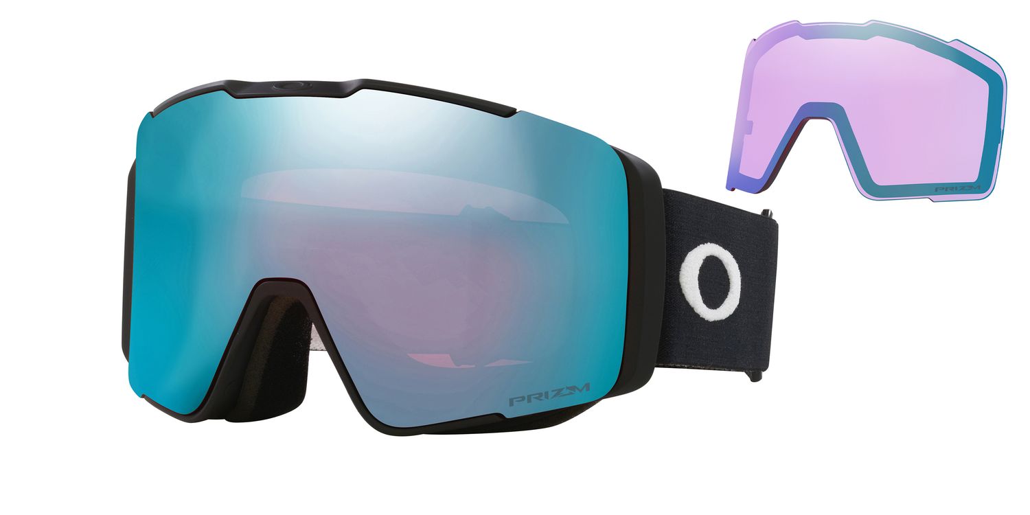 OAKLEY UNISEX LINE MINER PRO L GOGGLES 25, Frame Color: MATTE BLACK, Lens Color: PRIZM SAPPHIRE IRIDIUM &amp; PRIZM ICED IRIDIUM