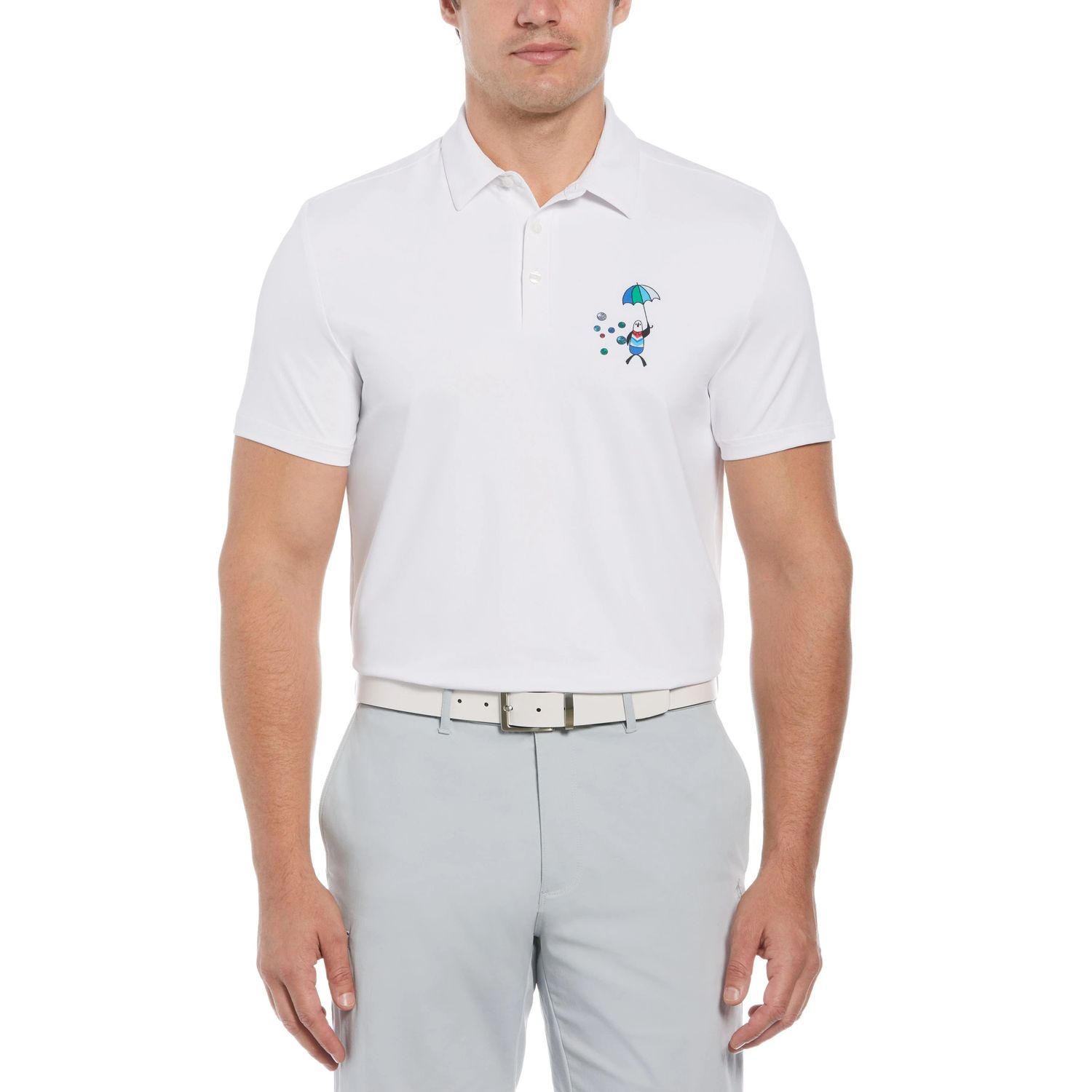 PENGUIN MENS PINBALL GRAPHIC POLO 24, Color: BRIGHT WHITE, Size: SMALL