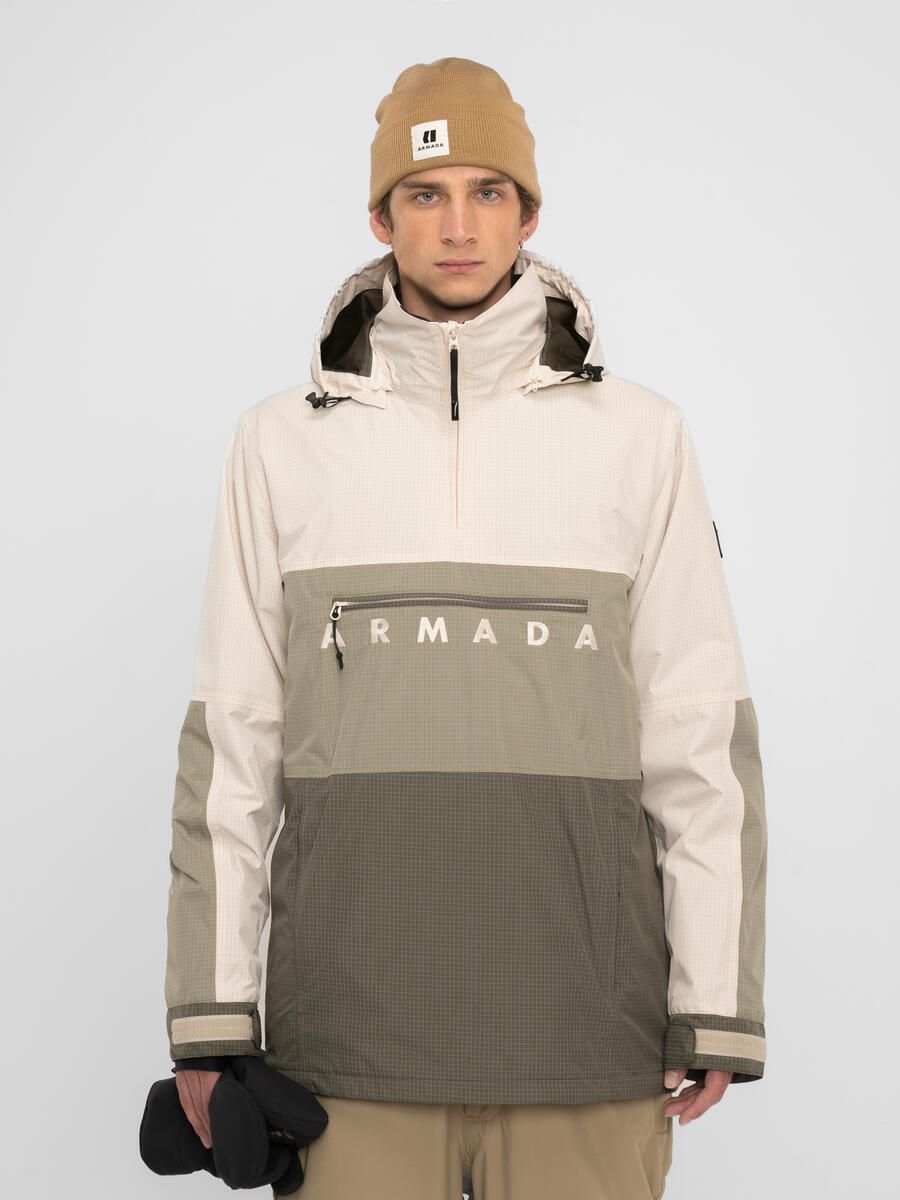 ARMADA MENS SALISBURY 2L ANORAK WINTER JACKET 24, Color: NATURAL/SAGE/OLIVE, Size: SMALL