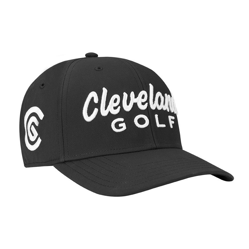 MAIN IMAGE OF CLEVELAND MENS STRUCTURED HAT IN BLACK ADJUSTABLE