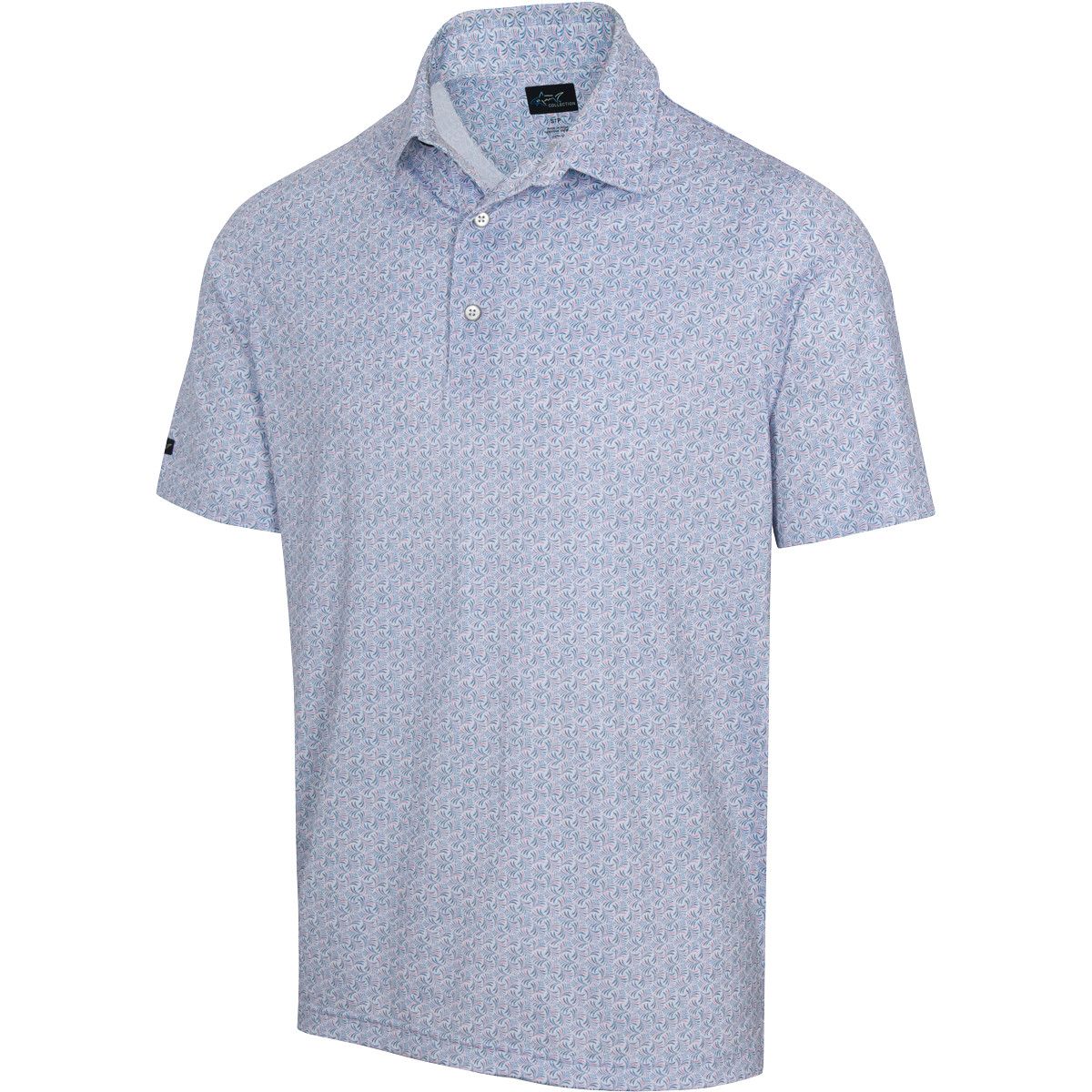 GREG NORMAN MENS ISLAND FLORA ML75 STRETCH POLO 24, Color: WHITE, Size: MEDIUM