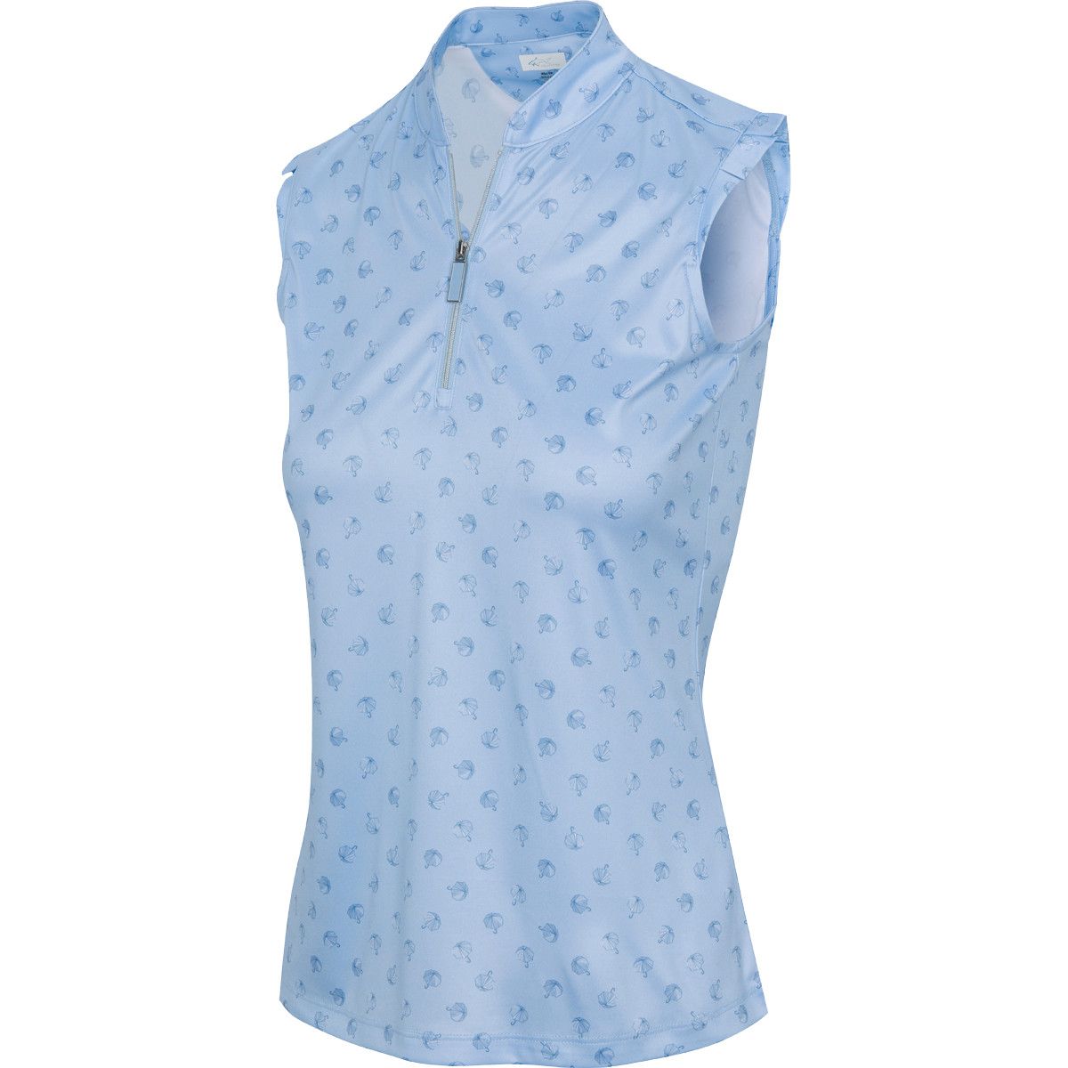 GREG NORMAN WOMENS SOLARIA ML75 SLEEVELESS POLO 24, Color: BLUE HAZE, Size: XS