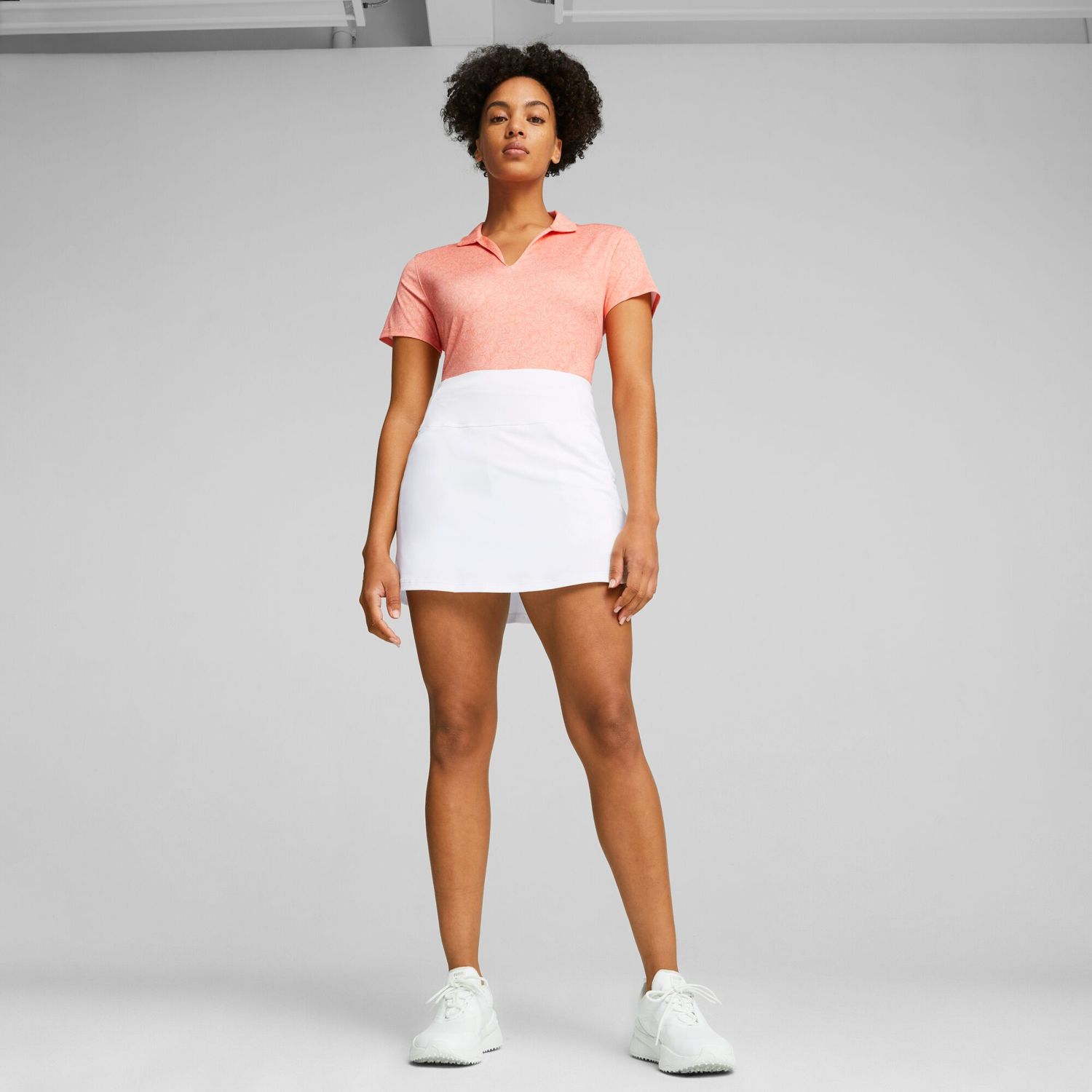 PUMA WOMENS MATTR TIDAL WAVE POLO 24, Color: FIZZY SUN/WHITE GLOW, Size: XS