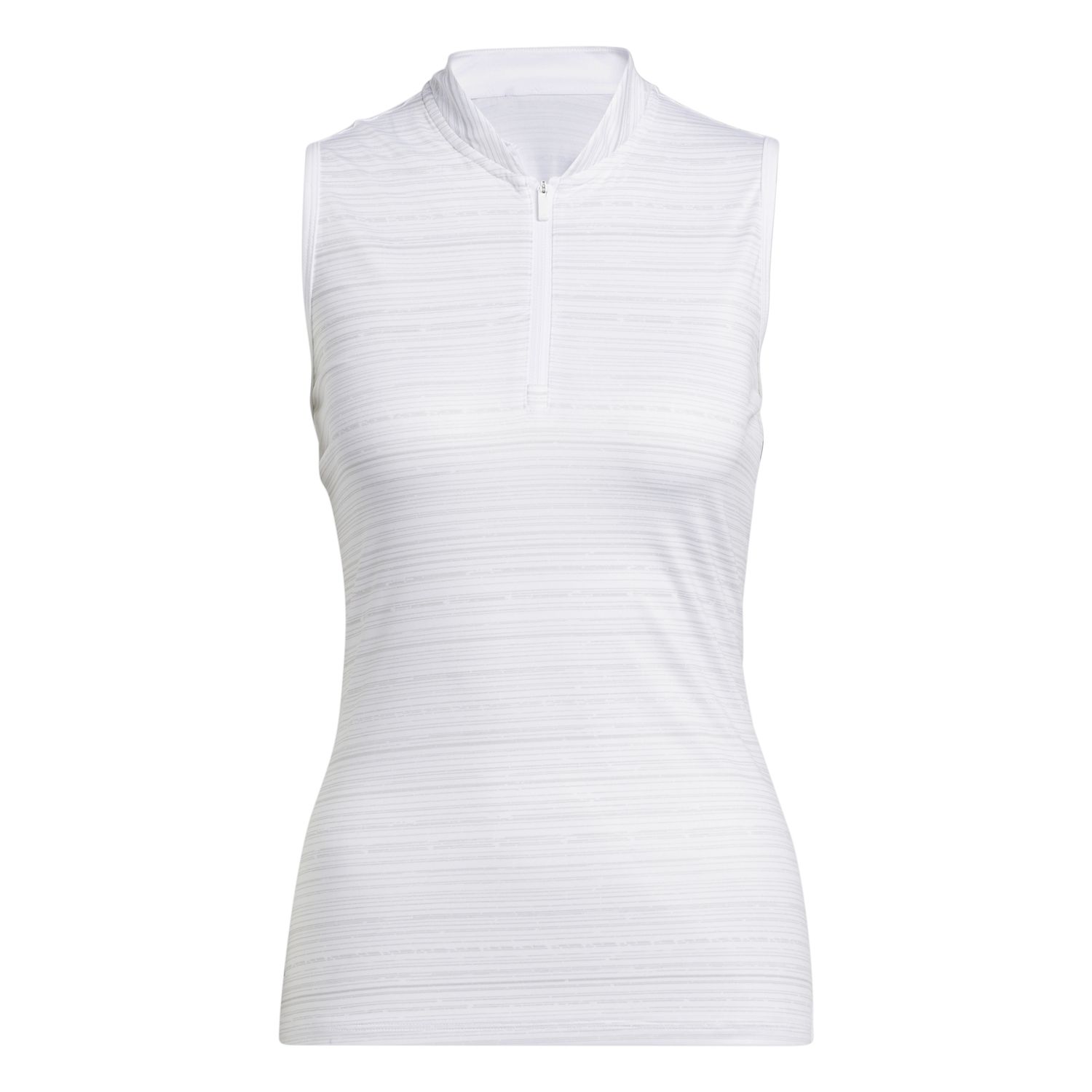 ADIDAS WOMENS ULTIMATE365 STRIPE SLEEVELESS POLO 24, Color: WHITE, Size: XS