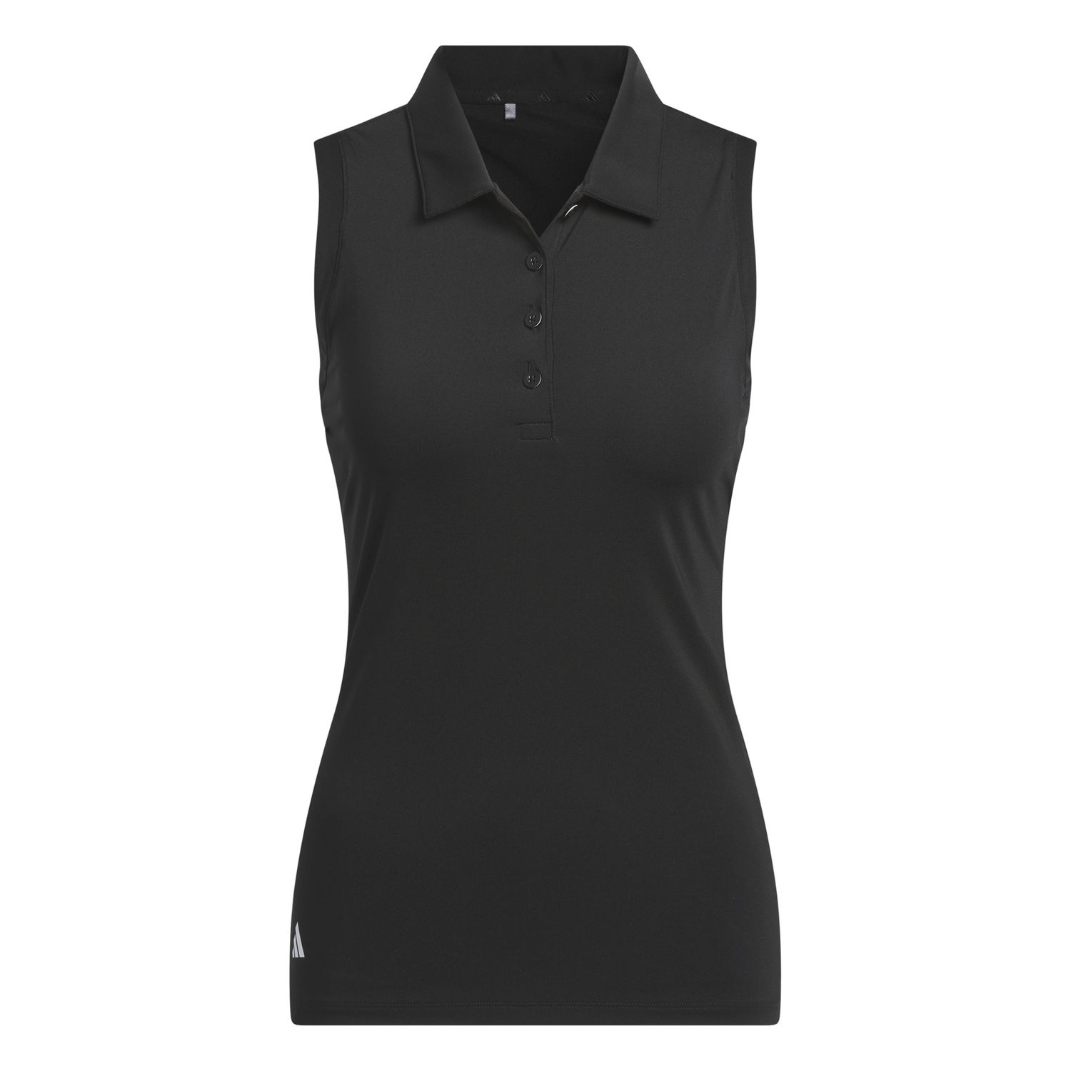 ADIDAS WOMENS ULTIMATE365 SOLID SLEEVELESS PERFORMANCE POLO 24, Color: BLACK, Size: XS