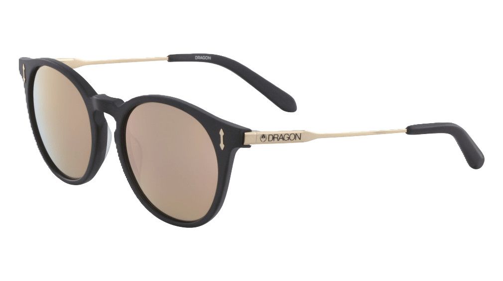 DRAGON UNISEX DR520SI HYPE ION SUNGLASSES 25, Frame Color: MATTE BLACK, Lens Color: LUMALENS ROSE GOLD ION