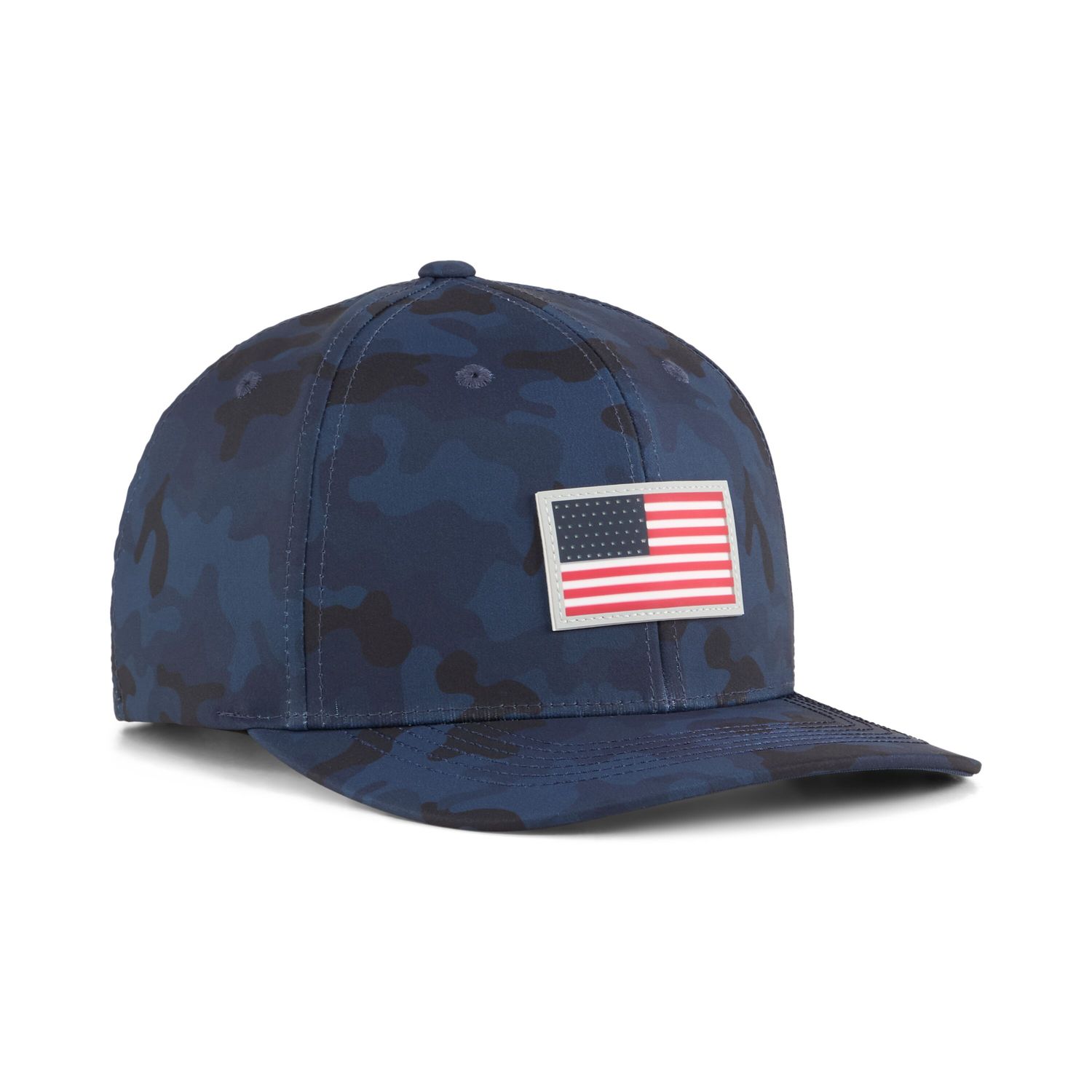 MAIN IMAGE OF PUMA MENS VOLITION CAMO 6 PANEL HAT IN DEEP NAVY ADJUSTABLE WITH MOISTURE-WICKING
