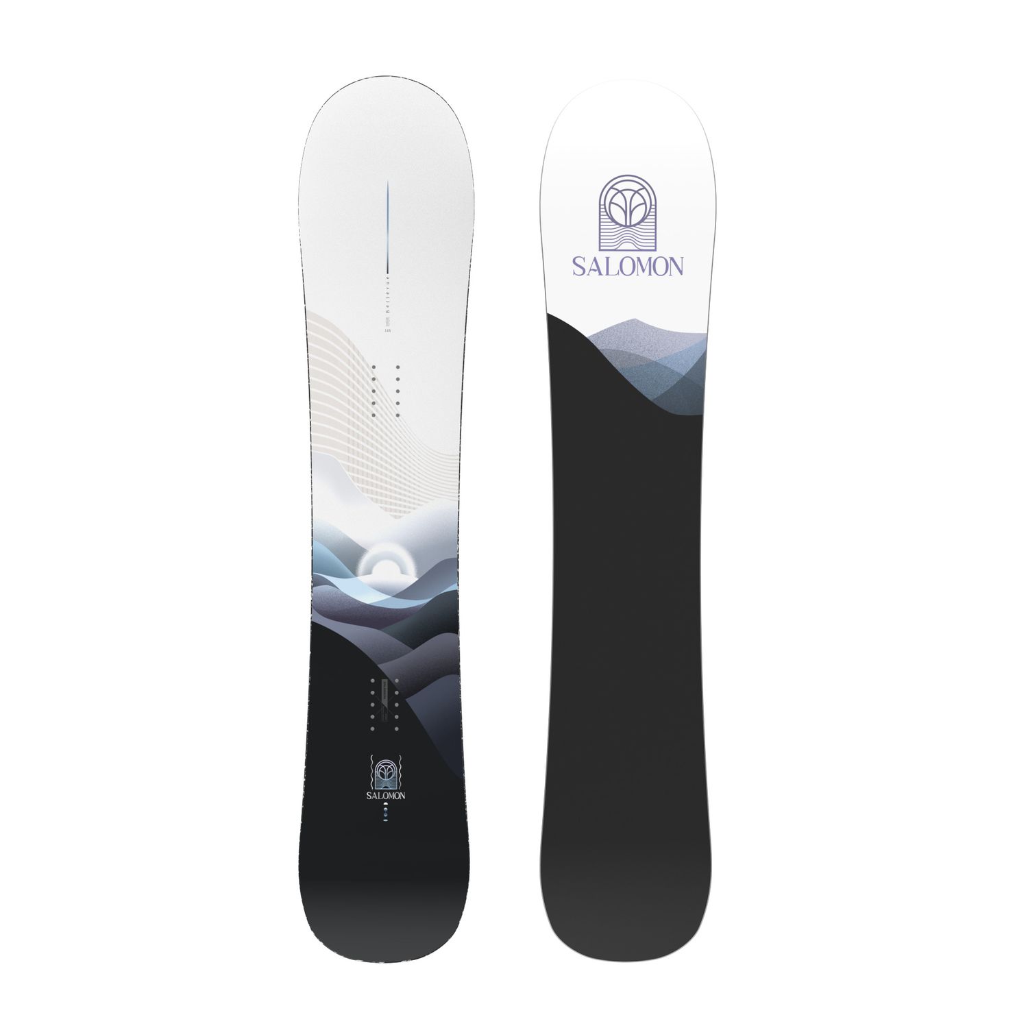 SALOMON WOMENS BELLEVUE SNOWBOARD 25, Color: WHITE/BLACK/GREY/BLUE, Size: 144