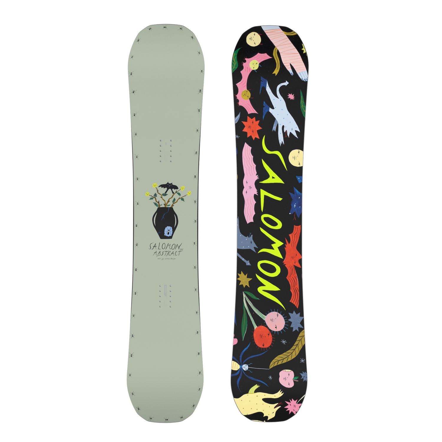 SALOMON UNISEX ABSTRACT SNOWBOARD 25, Color: GREY/BLACK/MULTICOLOR, Size: 138