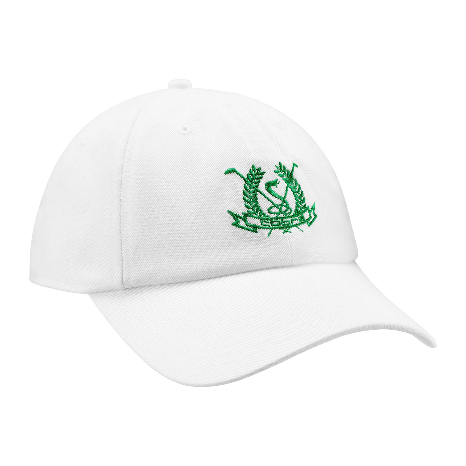 MAIN IMAGE OF COBRA MENS VINTAGE DAD HAT IN WHITE GLOW/ARCHIVE GREEN ADJUSTABLE WITH BREATHABILITY