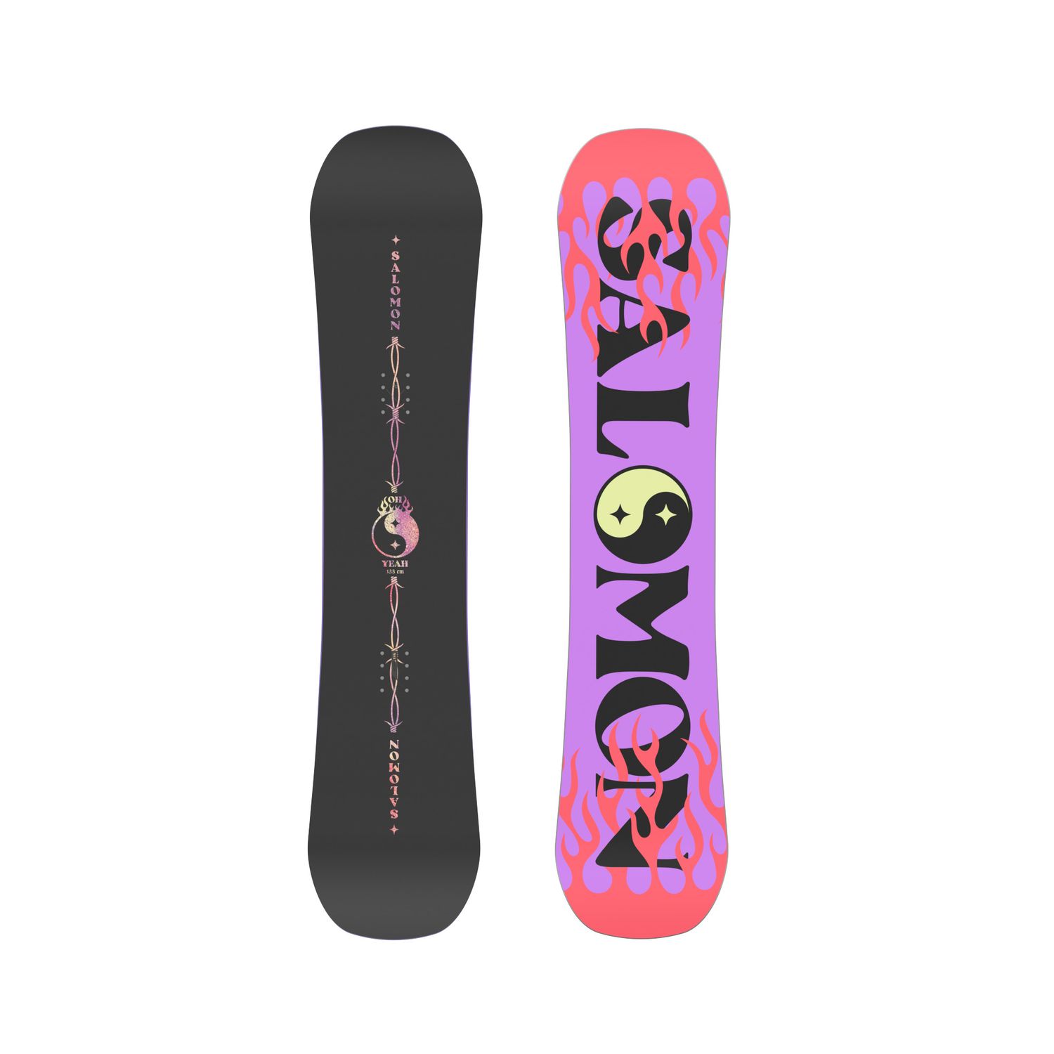 SALOMON YOUTH OH YEAH GROM SNOWBOARD 25, Color: BLACK/PURPLE/PINK, Size: 133