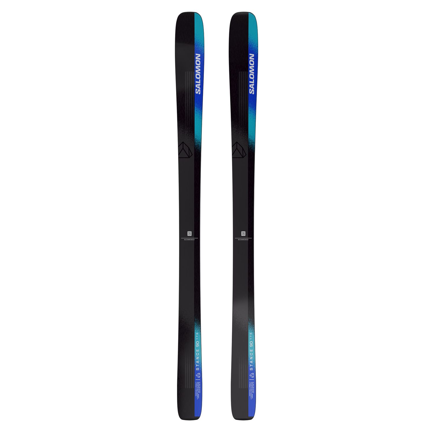 SALOMON UNISEX N STANCE 90 DOWNHILL SKIS 25, Color: BLACK/TURQUOISE/RACE BLUE, Size: 168