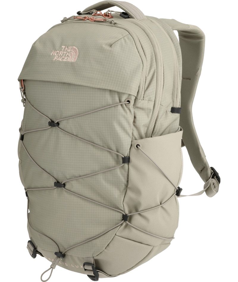 THE NORTH FACE WOMENS BOREALIS LUXE BACKPACK 25, Color: CLAY GREY/BURNT CORAL METALLIC