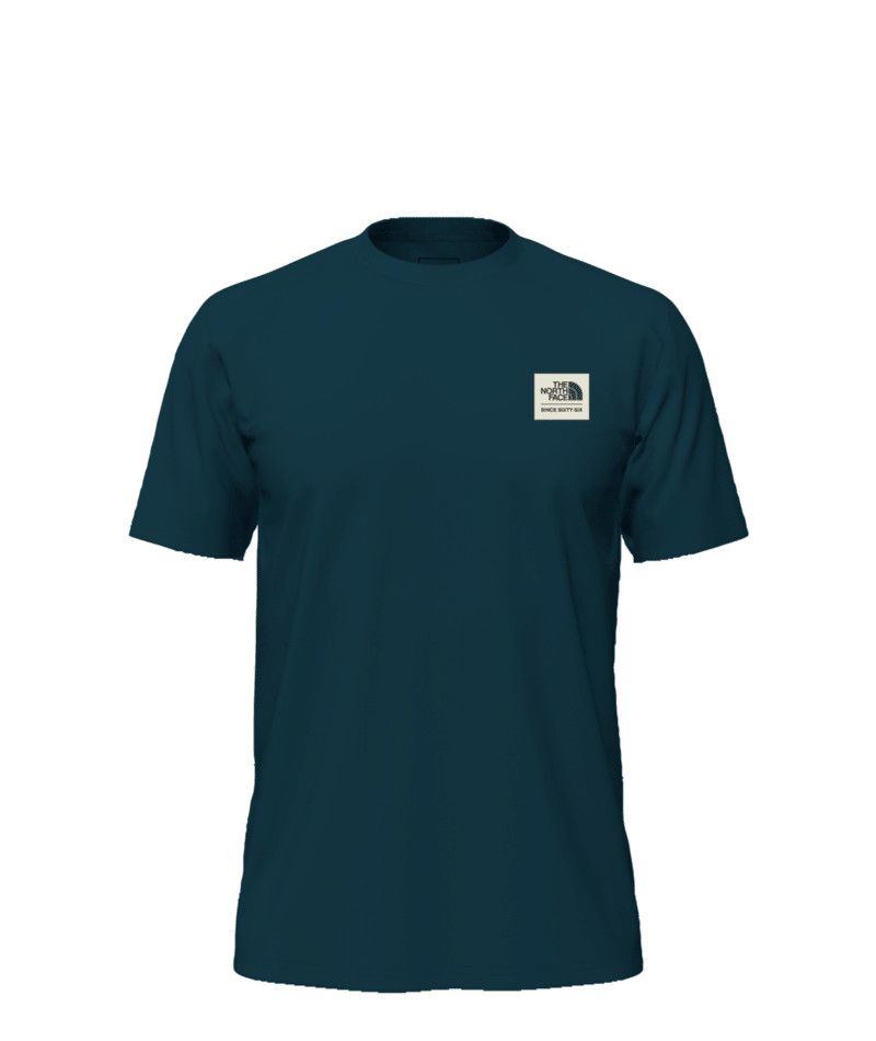 THE NORTH FACE MENS HERITAGE PATCH HEATHERED SHORT SLEEVE SHIRT 25, Color: MIDNIGHT PETROL DARK HEATHER, Size: SMALL