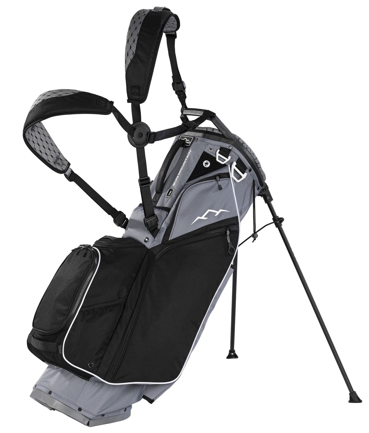 MAIN IMAGE OF SUN MOUNTAIN UNISEX E-3.5 14-WAY STAND BAG IN NICKEL/BLACK/WHITE