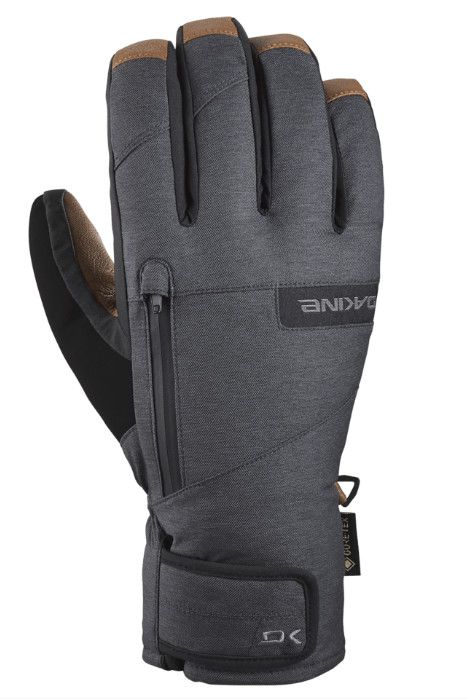 DAKINE MENS LEATHER TITAN GORE-TEX SHORT GLOVE 25, Color: CARBON, Size: SMALL