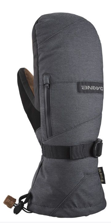 DAKINE MENS LEATHER TITAN GORE-TEX MITTEN 25, Color: CARBON, Size: MEDIUM