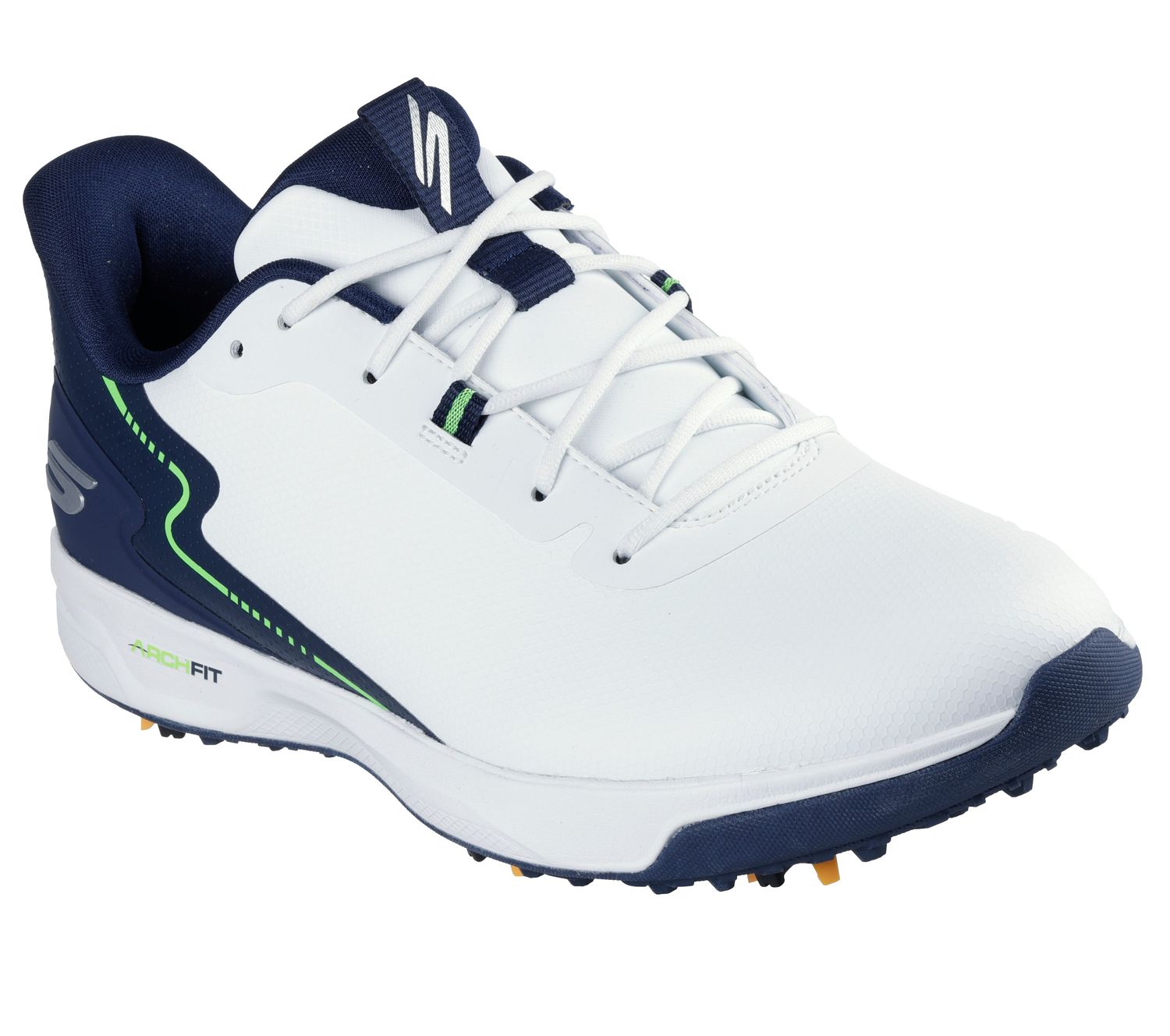 MAIN IMAGE OF SKECHERS MENS GO GOLF ELITE VORTEX RIVAL GOLF SHOES IN WHITE/NAVY 9.5 EXTRA WIDE