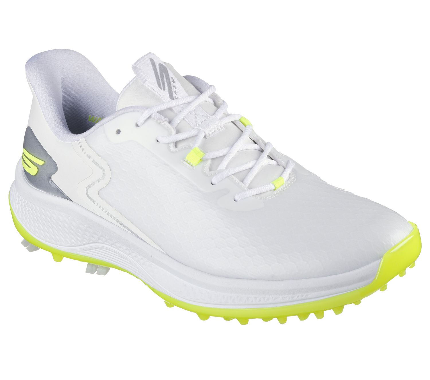 MAIN IMAGE OF SKECHERS MENS GO GOLF BLADE GF GOLF SHOES IN WHITE/YELLOW 9.5 WITH EASY FIT
