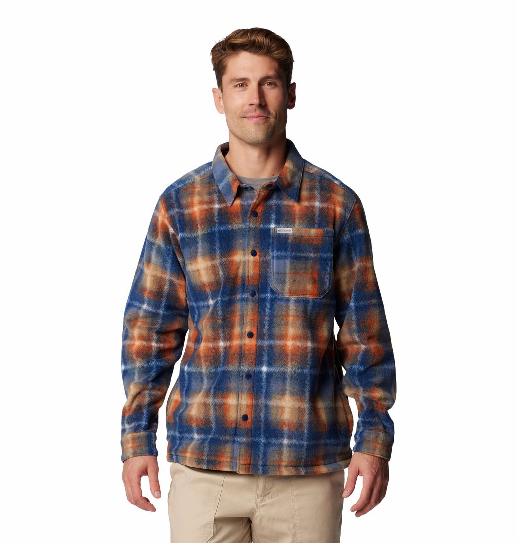 MAIN IMAGE OF COLUMBIA MENS STEENS MOUNTAIN™ PRINTED FLANNEL II LONG SLEEVE SHIRT IN NAVY SMALL