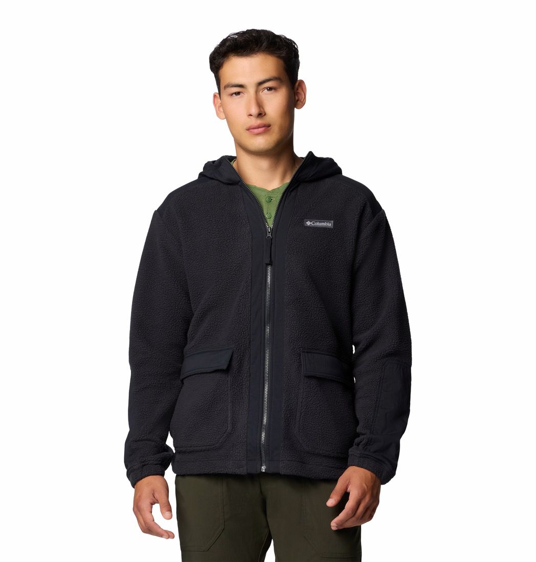 MAIN IMAGE OF COLUMBIA MENS LANDROAMER™ FLEECE SWEATER IN BLACK SMALL WITH HAND POCKETS AND WARMTH